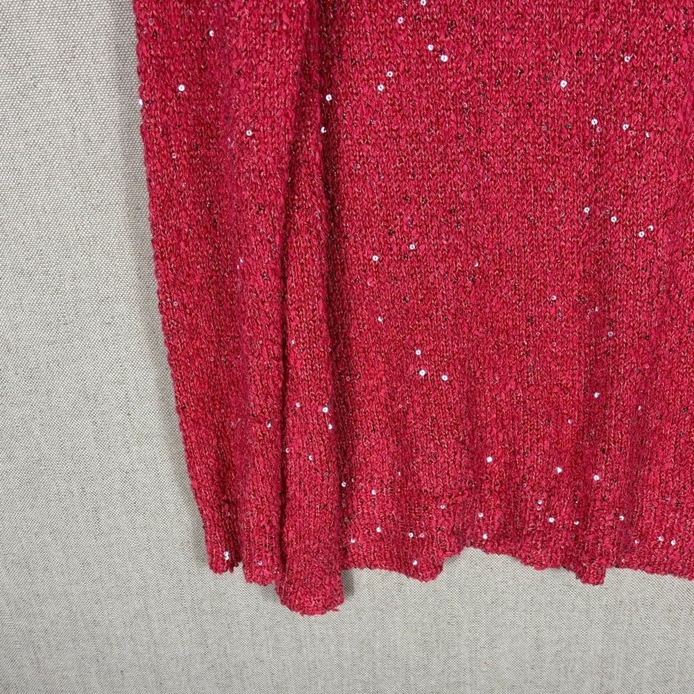 Chicos > Red Sequin Sweater 2/ Medium - Picture 5 of 9